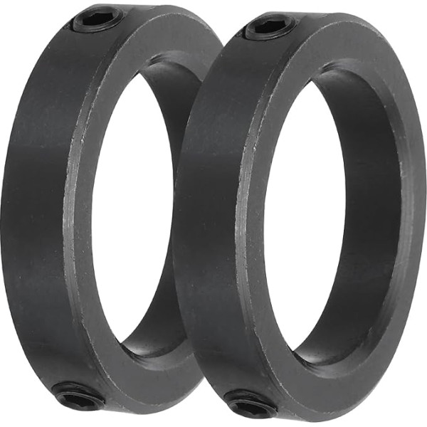 sourcing map Schaftmanschette 5,1 cm Bohrung Kohlenstoffstahl Set Schraube Stil Klemmmanschetten Schwarz 2 Stück