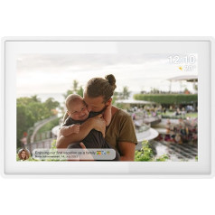 Denver PFF-1021WMK2 Digital Wi-Fi Picture Frame - 10.1 Inch IPS Touch Screen, Integrated FRAMEO Software, Easy Smartphone Connection, Automatic Shut-Off Function, White