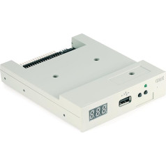 Gotek SFR1M44-U100 floppy drive, floppy drive emulator, USB floppy drive, 3.5 inches, 1.44 MB USB SSD floppy emulator, grey