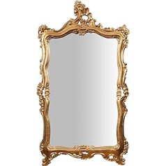 Biscottini Large Wall Mirror, 118 x 4 x 66 cm, Made in Italy, Wooden Bathroom Mirror, Vintage Mirror for Wall, Mirror Gold