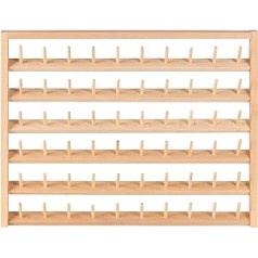 Kurtzy Bobbin Holder Thread Roll Holder Made of Beech Wood for Storing 60 Bobbins & Hooks - Sewing Machine Yarn Organiser for Hanging - for Embroidery, Quilting and Sewing Threads