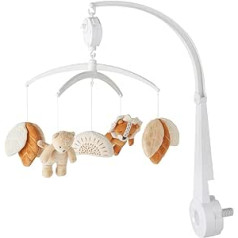 Noukie's - Mobile with Music Wooden Pastel Babou & Kendi - Mobile Cradle, Cot, Playpen - Educational Toy
