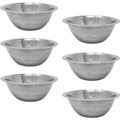 Marzoon 6 x Dip Bowls, Diameter 14 cm, Stainless Steel, Stackable, Small Metal Bowls, Serving Bowls for Snacks, Sauces, Dessert (6 Pieces Diameter 14 cm)