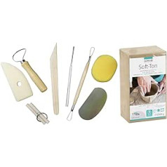 Glorex 6 8075 101 Soft Clay White 500 g Natural, Extra Soft and Smooth Clay, Air-Hardening and Suitable for Stove