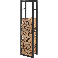 [en.casa] Log Rack Made of Steel, Firewood Rack, Firewood Holder, Grey or White