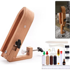 Craft Lacing Sewing Clamp, Pony Horse Clamp, Leather Craft Lacing Sewing Clamp, Wood Leather Sewing Tool Holding Clip, 29 Pieces, Adjustable, for Holding the Leathercraft DIY Tool (Foldable Wooden