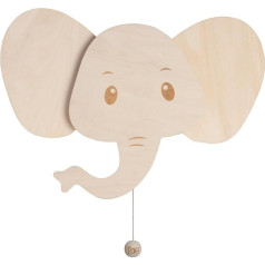 Baby's Only - Baby Wall Lamp - Elephant - Wall Light for Baby Room - Night Lamp with Battery for Children's Room - FSC Quality Mark Wooden Lamp - 25,000 Burning Hours - Wall Lamp Can Be Painted