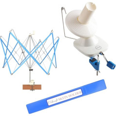 Knitting Machine for Adults Yarn Ball Winder Ball Winder and Umbrella Reel (with Skein Holder) Basic Combination Set, Reel for Wool and Yarn, Wool Winder Wood