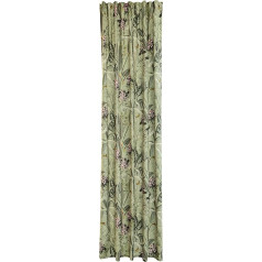 Curtain Floral Jungle Pattern Green (Pack of 1) Opaque Flowers Hummingbird Modern Living Room Bedroom Children's Room 140 x 245 cm