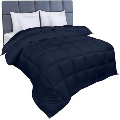 Utopia Bedding Duvet Insert 220 x 230 cm - Quilted Duvet with Corner Compartments (220 x 230, Navy Blue)