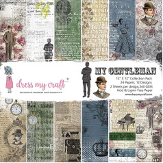 Dress My Craft Single-Sided Paper Pad 12 x 12 Inches 24/Pkg-The Gentleman, 12 Designs/2 Each
