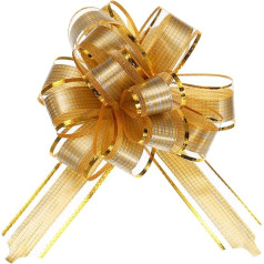 uxcell 20 Pieces 6 Inch Bow Organza Champagne Gold Wedding Hamper Gift Christmas Party