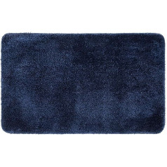 MIULEE Rug, Bath Mat, Bathroom Rug, Non-Slip, Washable Bath Mat, Bedside Rug, Absorbent Shower Mat, Foot Mat for Living Room, Bedroom, Bathroom, 60 x 90 cm, Dark Blue