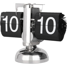 Retro Flip Clock, Digital Flip Desk Clock, Table Clock, Battery Operated Minimalist Inlay Mechanical Car Flip Clock, Desk Clock for Home, Living Room (Black)
