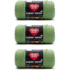 Red Heart Super Saver Acrylic Tea Leaf Yarn - Pack of 3 - 198g - 4 Medium (Worst) - 360m - Knitting/Crochet
