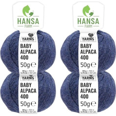 100% Baby Alpaca Wool in 50+ Colours (Scratch-Free) – 300 g Set (6 x 50 g) – Soft Alpaca Wool for Knitting & Crochet in 6 Yarn Sizes by Hansa-Farm