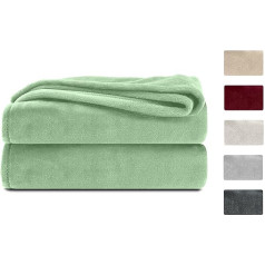 Komfortec Cuddly Fluffy Blanket, Fleece Blanket, Oeko-Tex Certified, Super Soft, 220 x 240 cm, 260 g/m², Light Green