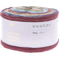 Rico Design Bobbel Creative Cotton Degrade Lucky 8 Forest (13), 200 g Gradient Wool for Crochet or Knitting