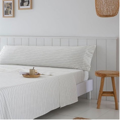 COTTON ARTean Tula 100% Cotton Percale 200 Thread Count Duvet Cover Set for Bed (90 x 190/200 cm) with Flat Sheet + 1 Pillowcase + Fitted Sheet, Light Beige