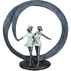 Casablanca modernes Design Gilde 89382 Decorative Sculpture Figure - More Than Friends - Love - Poly Grey, Silver - Height 33 cm