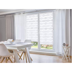 K-home Clamp-On Double Roller Blind “Wave” No Drilling Required