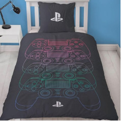 Character World Playstation Bed Linen 135 x 200 cm + 80 x 80 cm German Size · Playstation Console · 100% Cotton · 2-Piece Teenager Boys Bedding Set