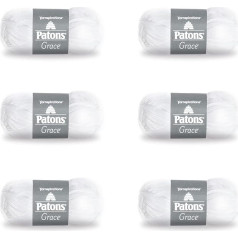 Patons Grace Snow 6 Pack 50g Cotton 3DK 130m Knitting Crochet Yarn