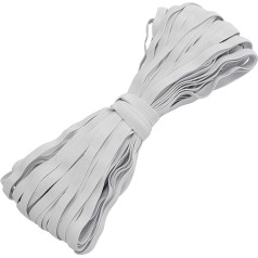 AERZETIX - C67310 - Elastic Flat Braided Cord 25 Metres - Width 9 mm - Colour White - Made of Polyester
