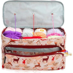 SumDirect Knitting Bag Storage, Wool Bag for Yarn, Knitting Bag, Knitting Bag, Storage Bag for Yarns, Craft Bag with Side Pockets and Hand Strap