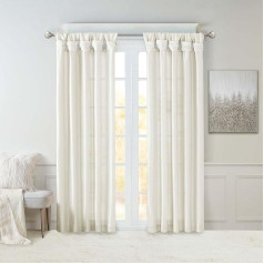 Madison Park Emilia Kunstseide Einzelvorhang mit Sichtschutz Futter, DIY Twist Top Fenster Drape für Wohnzimmer, Schlafzimmer und Wohnheim, 50x108, Weiß
