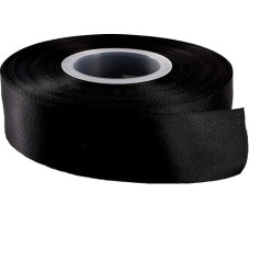 23 Meters Satinband 20 mm in mehreren Farben als Geschenkband für Hochzeiten, als Borte, Handwerkskünste, für Schürzen, als Dekoration. -, Schwarz , 20 mm