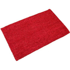 Vanity Cotton Rug Washable Bathroom Kitchen Rug Non-Slip (80 x 150 cm, Red)