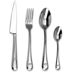 Laguiole Évolution® - 16 Piece Cabourg Cutlery - Stainless Steel Cutlery for 4 People - Highly Polished - Dishwasher Safe - Presentation Gift Box