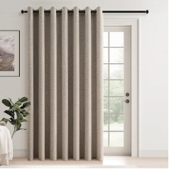 Topfinel Leinenvorhänge, 100 % Verdunkelungsvorhänge für Schlafzimmer, Türvorhänge für Wohnzimmer, 90 x 90 cm, Ösenvorhang, 228 x 228 cm, 1 Paneel
