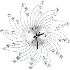 Hängende Wandspirale Diamant-Uhr, breite Anwendung Diamant Wanduhr für Wohnzimmer Wanddekoration Silber