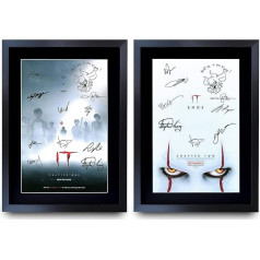 HWC Trading A3 FR IT Movie Collection Bill Skarsgård and Cast Gifts Printed Poster Signed Autograph Picture For Movie Fans - A3 Framed