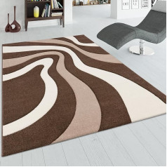 Paco Home Designer Rug with Modern, Abstract Wave Look and Contour Cut in Various Colours and Sizes