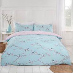 DREAMSCENE Blossom Bird Bettwäsche-Set für King-Size-Bett, Hellrosa