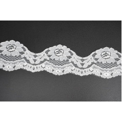 WedDecor Flower Crown Pattern Embroidery Lace Ribbon for Sewing Wedding Dresses Decorative DIY Craft Projects Professional Trim Clothing Decoration Accessories 18mm White 25 Meters