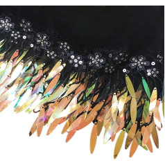1 Yard Sequin Fringe Flowers Tulle Lace Ribbon Trim Edge Trim Fabric Embroidered Applique Sewing Craft Materials
