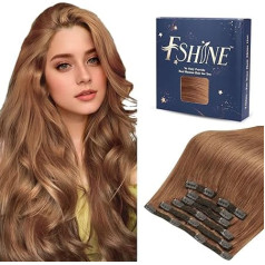 Fshine Clip Extensions Real Hair 7 Pieces Real Hair Clip-In Extensions Auburn Clip-In Remy Hair Extensions Real Hair Clip Double Weft Seamless Clip Extensions Real Hair for Women 120 g 40 cm #330