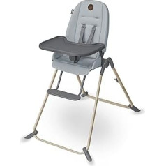 Maxi-Cosi Ava High Chair with 3 Reclining Positions, Ultra Compact Folding, Lightweight, Portable High Chair with Carry Handle, 100% Recycled Fabrics, 0-3 Years, 0-15 kg, Beyond Grey