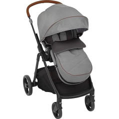 Graco Near2Me Baby Stroller (Birth-4 Years, 0-22kg) with Slide2Me Height Adjustment, Luxury Footmuff and Rain Cover, Steeple Grey