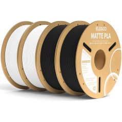 ELEGOO Matte PLA Filament Matte Black & White 4 kg, 1.75 mm 3D Printer Filament Dimensional Accuracy +/- 0.02 mm, Pack of 4 1 kg Carboard Spool (2.2 lbs) for Most FDM 3D Printers