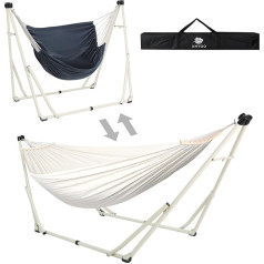 Anyoo Hammock and Hanging Chair with Folding Frame, Portable Hammock Frame Set for Outdoor/Indoor Garden Patio Camping Deck