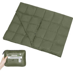 4Monster Puffy Camping Blanket, Lightweight, Packable Blanket, Super Compact, Warm Travel Blanket for Outdoor, Picnic, Camping, Hiking (Army Green, XL: 200 x 144 cm)