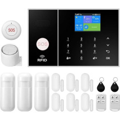 XNY 2G Complete Alarm System, WLAN Wireless Alarm System for Home and Apartment with App Push, Motion Sensor, Window Door Sensors, Remote Control, Siren, Works with Alexa (XNY-108-2G-D)