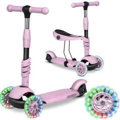 Ricokids Children's Scooter 3-in-1 Roller for Children - Three Wheels - Children's Scooter 3 Wheels - Children's Scooter from 3 Years - Toddler Scooter - 27.5 x 55.5 x 78.5 cm