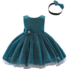 Lito Angels Wedding Flower Girl Christmas Dress Clothing Ball Dress with Headband for Baby Children Girls Pink Gold Blue Silver