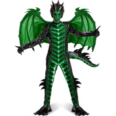 Spooktacular Creations Kid Boys Dragon Costume, Dragon Wings and Mask, Halloween Suit, Dragon Suit for Boys for Halloween Parties, Cosplay